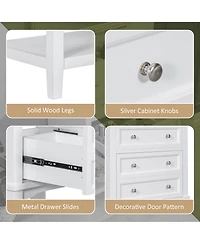 Bathroom Vanity Without Sink Base Only Solid Wood Frame Bathroom Storage Cabinet with Drawer White