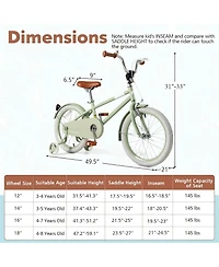 Hongge Kids Bike with Adjustable Handlebar and Saddle Green-18 Inches