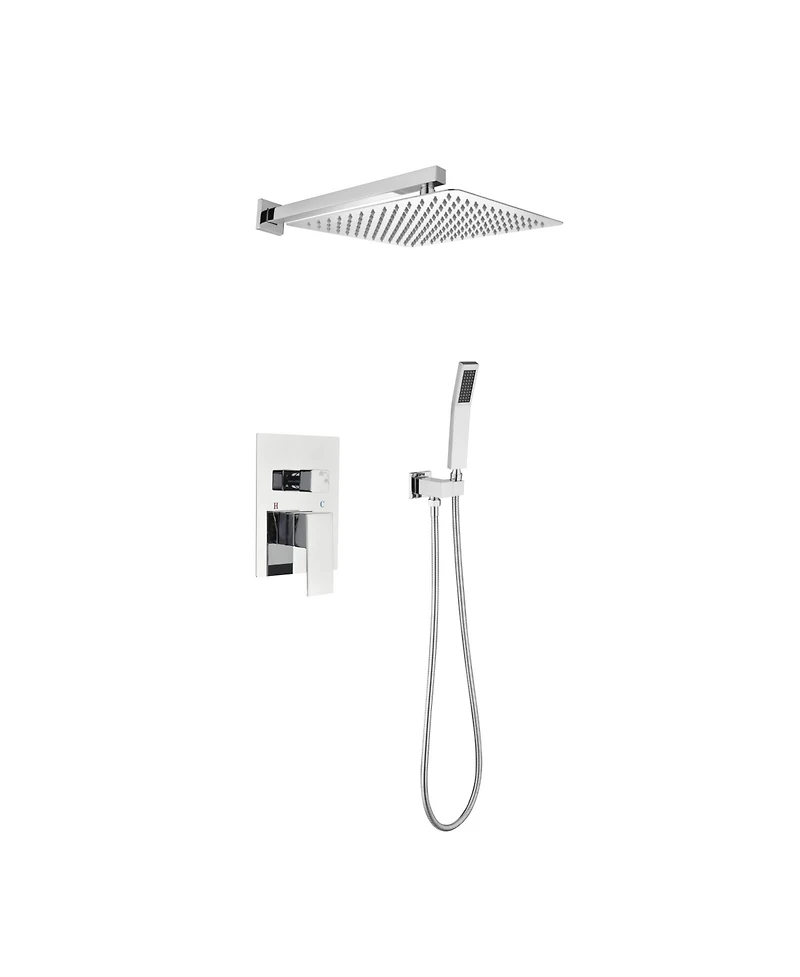Rainsken Shower Set System Bathroom Luxury Rain Mixer Shower Combo Set Wall Mounted Rainfall Shower Head Faucet