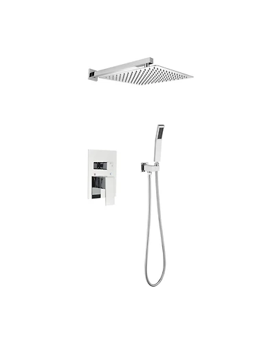 Rainsken Shower Set System Bathroom Luxury Rain Mixer Shower Combo Set Wall Mounted Rainfall Shower Head Faucet