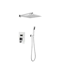 Rainsken Shower Set System Bathroom Luxury Rain Mixer Shower Combo Set Wall Mounted Rainfall Shower Head Faucet