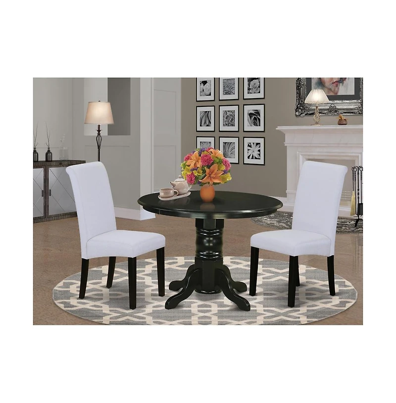 East West Furniture Dining Room Set Black, SHBA3-blk-05