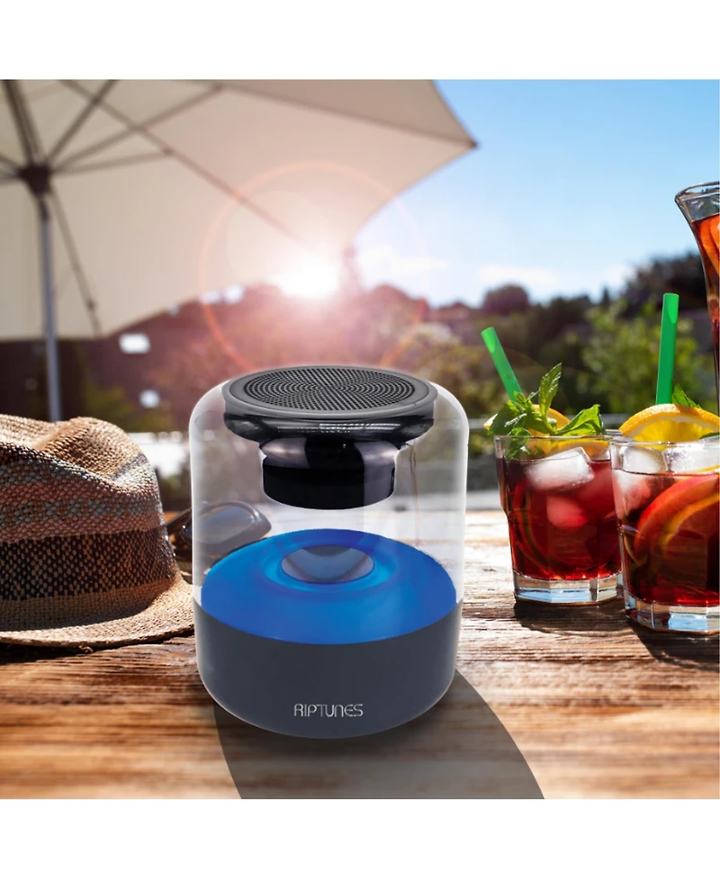 Riptunes 2-pack 360° Bluetooth Speaker, 6-Color Led Ambient Lights, Usb/microSD/Aux Playback