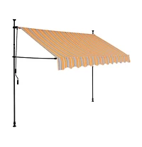 vidaXL Retractable Awning Yellow and Blue Polyester with Pu coating, Steel
