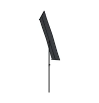 vidaXL Garden Parasol Black Polyester, Aluminum Medium Height-Adjustable