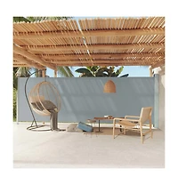 vidaXL Side Awning Grey Polyester with Pu coating, Powder-Coated Steel