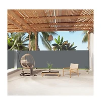 vidaXL Side Awning Anthracite Polyester with Pu coating, steel, aluminum