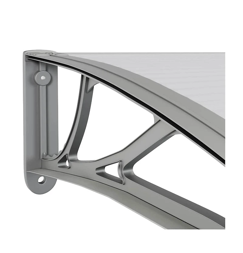 vidaXL Door Canopy Grey Polycarbonate, Abs, Aluminum 118.1 x 39.4 in