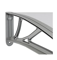 vidaXL Door Canopy Grey Polycarbonate, Abs, Aluminum 118.1 x 39.4 in