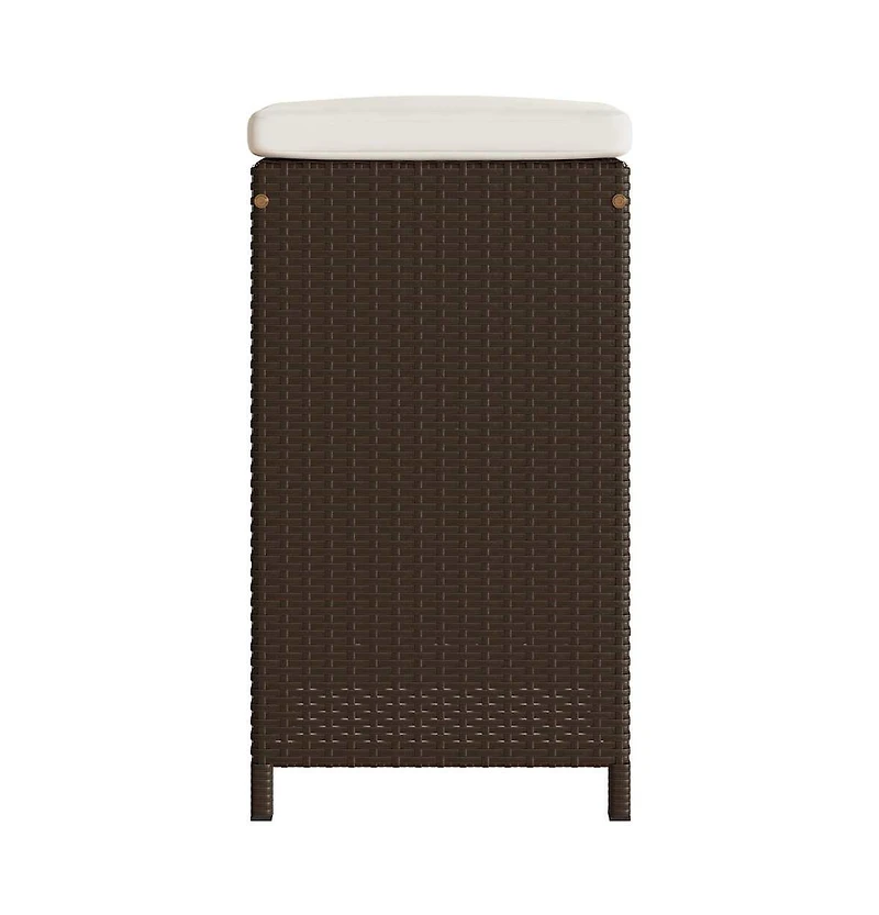 vidaXL Garden Bar Stool Set of 6 Brown Pe rattan Standard