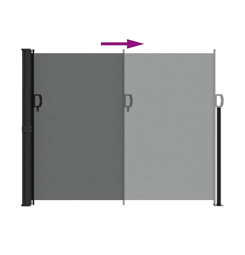 vidaXL Retractable Side Awning Anthracite Polyester with Pu coating