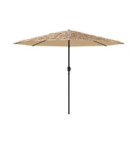 vidaXL Garden Parasol Brown Polyester, Powder-Coated Steel Large