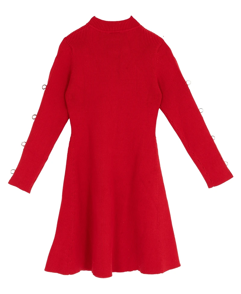 Rare Editions Girls 7-16 Bow Detail Long Sleeve Dress