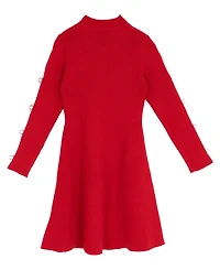 Rare Editions Girls 7-16 Bow Detail Long Sleeve Dress