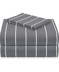 3PC Striped Silky Soft Cooling Deep Pocket Performance Sheet Set 