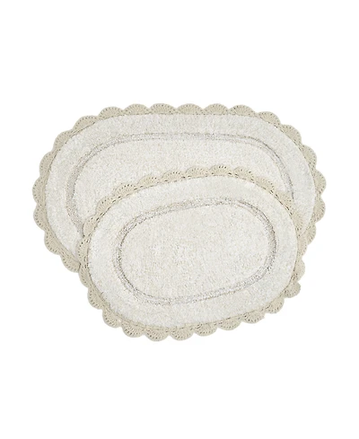 Laura Ashley Crochet Cotton Bath Rug Set