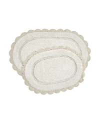 Laura Ashley Crochet Cotton Bath Rug Set