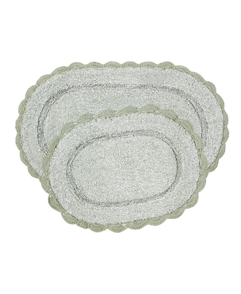 Laura Ashley Crochet Cotton Bath Rug Set