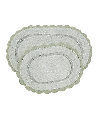 Laura Ashley Crochet Cotton Bath Rug Set
