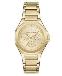 Armani Exchange Women's Multifunction Gold-Tone Stainless Steel Watch, 36mm