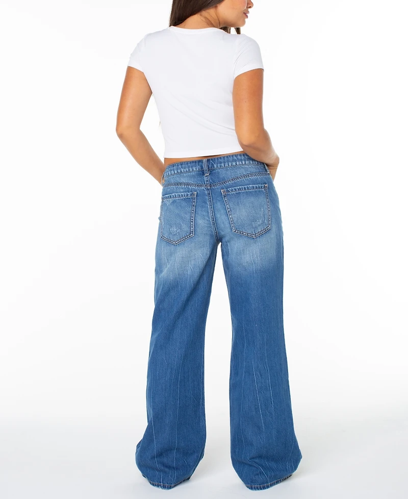 Celebrity Pink Juniors' High-Rise Slouchy Flare Jeans