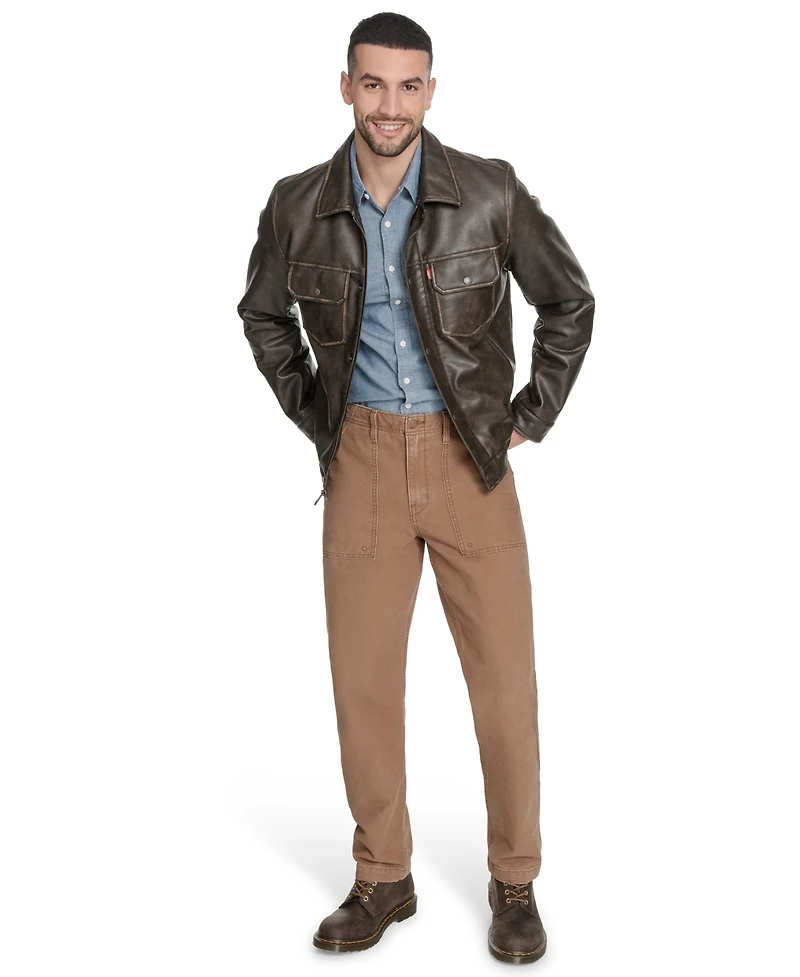 Levi's Men's Faux Leather Trucker Jacket