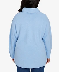 Ruby Rd. Plus Cowl Neck Cozy Hatchi Drawstring Top