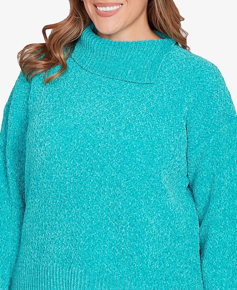 Ruby Rd. Plus Split Cowl Chenille Pullover Sweater