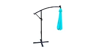 10 Ft Solar Led Patio Umbrella with Crank Tilt and Cross Base