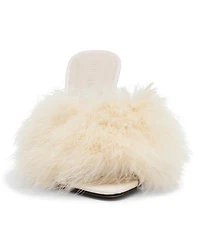 Steve Madden Women's Ashbey Feather Stiletto Dress Mules