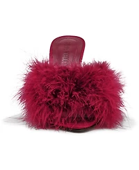 Steve Madden Women's Ashbey Feather Stiletto Dress Mules