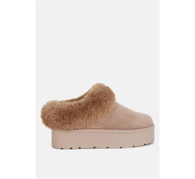 London Rag Aniso Faux Fur Slip On Snow Boots Women