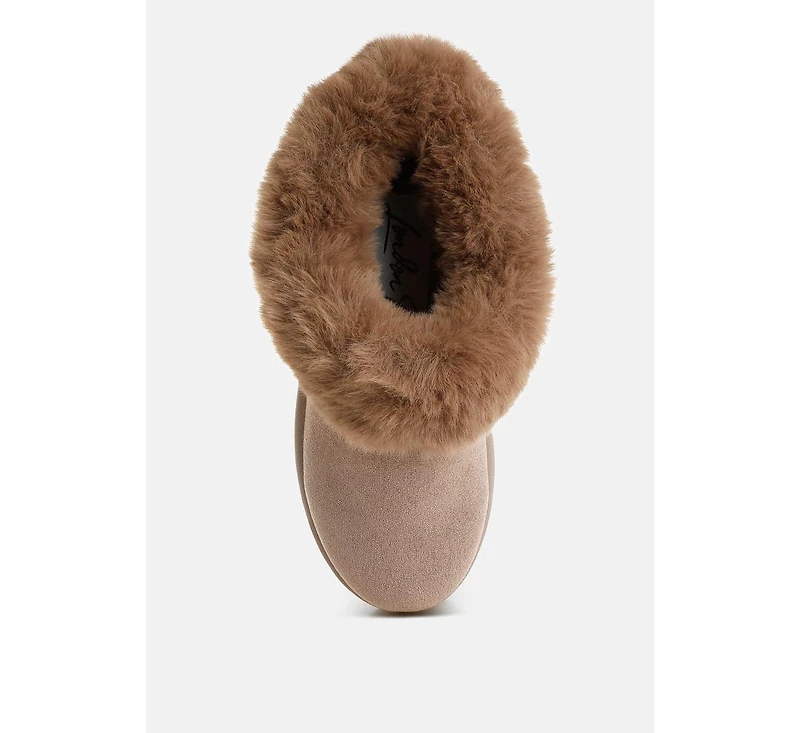 London Rag Aniso Faux Fur Slip On Snow Boots Women