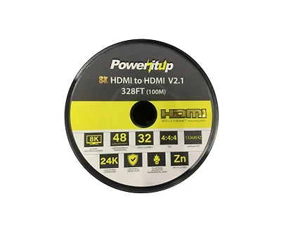 Power It Up 328 ft. 8K Hdmi 2.1 Ultra High Speed Active Optical Cable