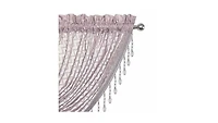 Kate Aurora Elegant Crystal Beaded Chevron Design Window Valances & Curtain Panels - 54 in. W x 38 in. L, Soft Plum