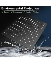 Rainsken 10" Square Rainfall & High Pressure Stainless Steel Bath Shower Head Matte Black