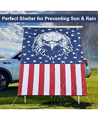 Yescom 4.4x6.6 Ft Vehicle Awning w/ Eagle Side Wall Roof Rack Pull-Out Sun Shade Travel