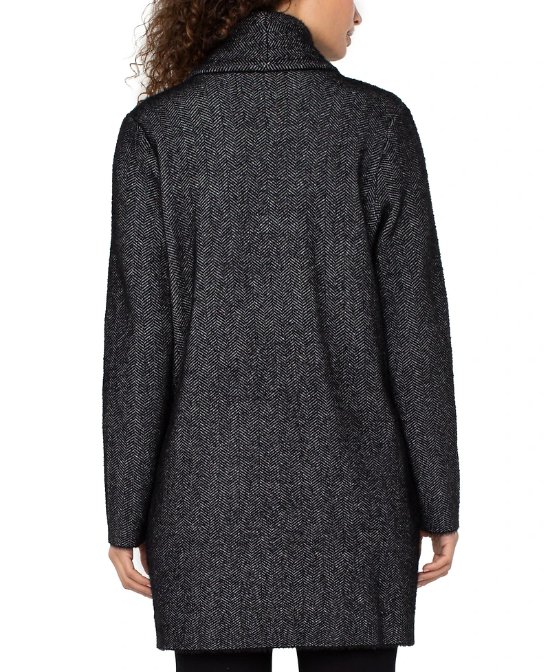 Liverpool Los Angeles Women's Long Sleeves Open Front Shawl Coatigan