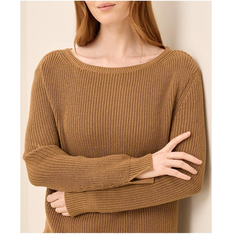 Pact Women's Luxe Knit Boatneck Sweater