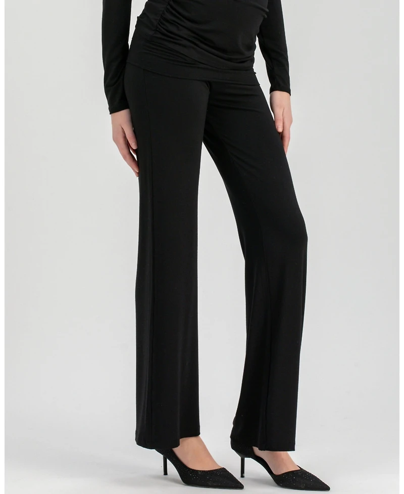 Pietro Brunelli Maternity Travis Trousers with Ruched Waist and Flared Fit
