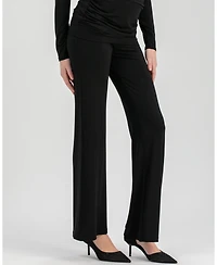 Pietro Brunelli Maternity Travis Trousers with Ruched Waist and Flared Fit
