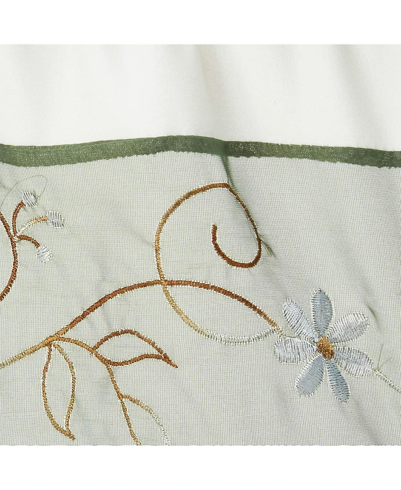 Kate Aurora 5 Piece Embroidered Floral Kitchen Curtain Tier Curtain Valance & Tiebacks Set