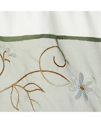 Kate Aurora 5 Piece Embroidered Floral Kitchen Curtain Tier Curtain Valance & Tiebacks Set