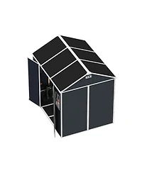 Mondawe 8x7 Ft Outdoor Resin Storage Shed with Floor, Windows, Lockable Double Doors & Vents