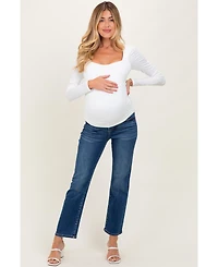 Pinkblush Maternity Dark High Rise Crop Straight Jeans