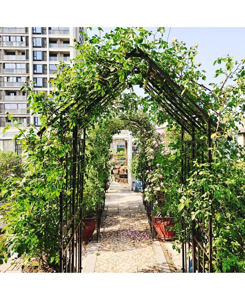 Streamdale Furniture Metal Garden Arch Adjustable Width Black