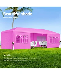 Streamdale Furniture 10x30' Wedding Party Canopy Tent Gazebo w/ 8 Sidewalls - Pink
