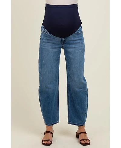 Pinkblush Maternity Blue Vintage Wash Ankle Straight Leg Jeans