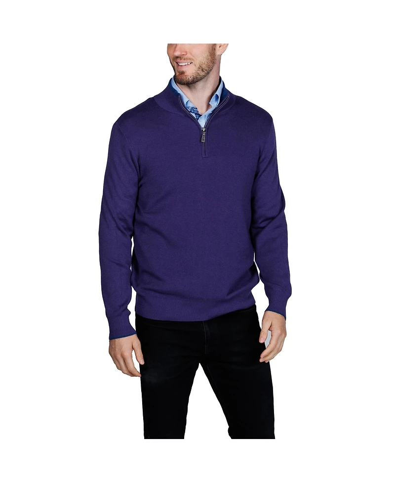Tailorbyrd Men's Fine Knit Quarter Zip Sweater