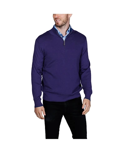 Tailorbyrd Men's Fine Knit Quarter Zip Sweater